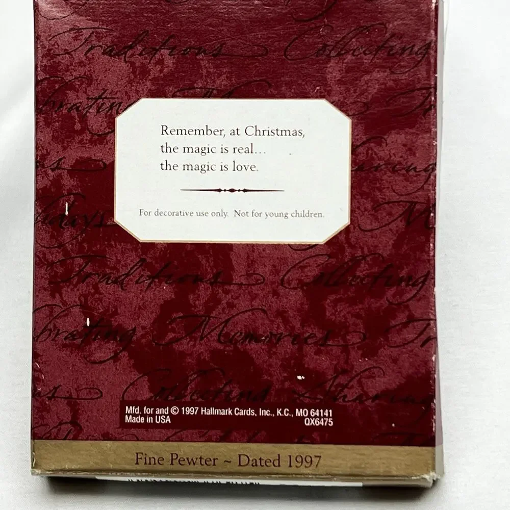 Hallmark Keepsake Ornament 1997 Our Christmas Together Fine Pewter Sleigh Ride